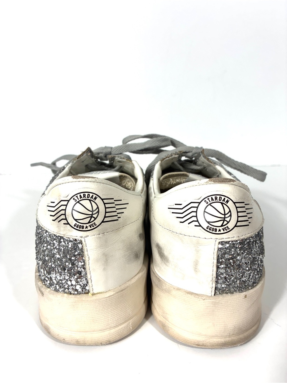 Golden Goose May Glitter Sneakers White Silver Star Women's Size 41 / US 11 - Picture 5 of 11